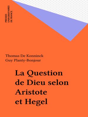 cover image of La Question de Dieu selon Aristote et Hegel